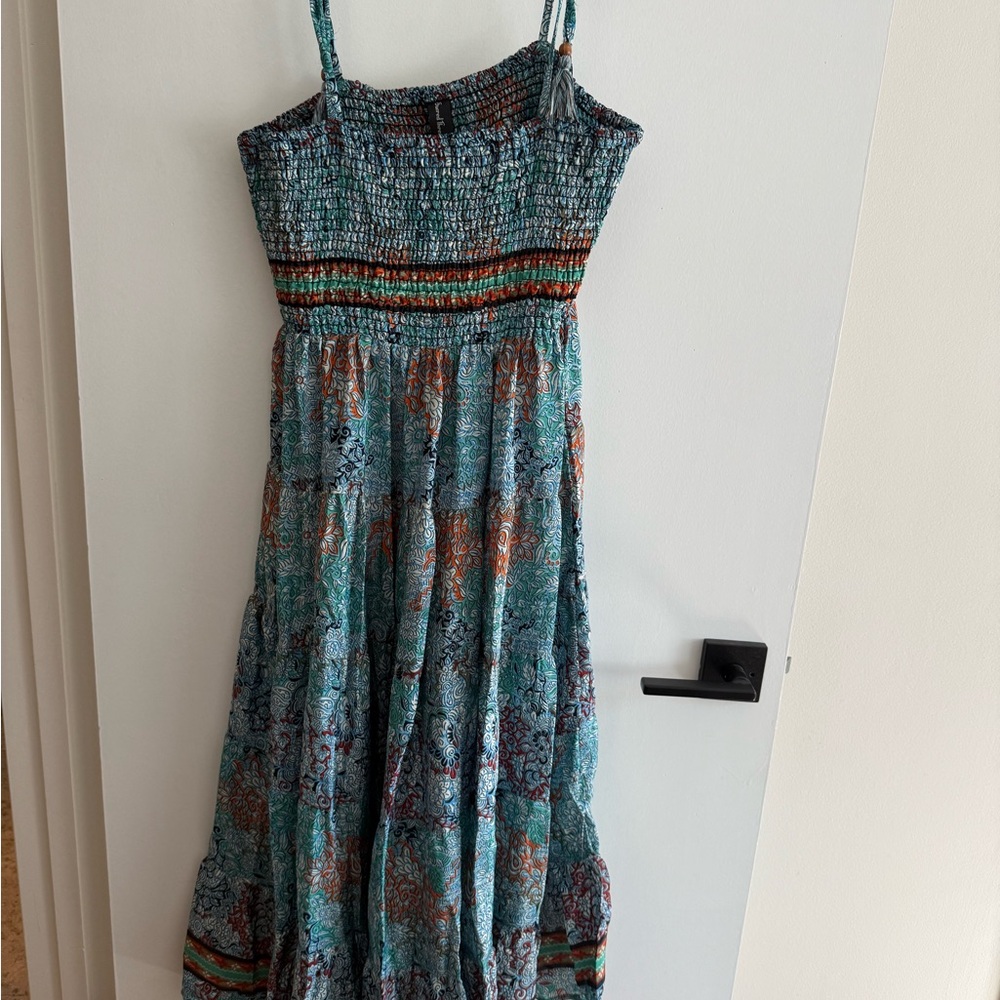 Sacred Threads Blue and Orange Maxi Dress